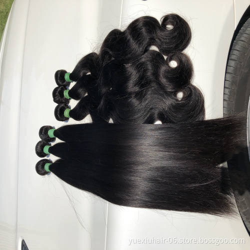 Super Double Drawn Human Hair Bundles Indian Virgin Hair with 7x7 13x6 HD Full Transparent Lace Frontal One Donor Bundle Deals